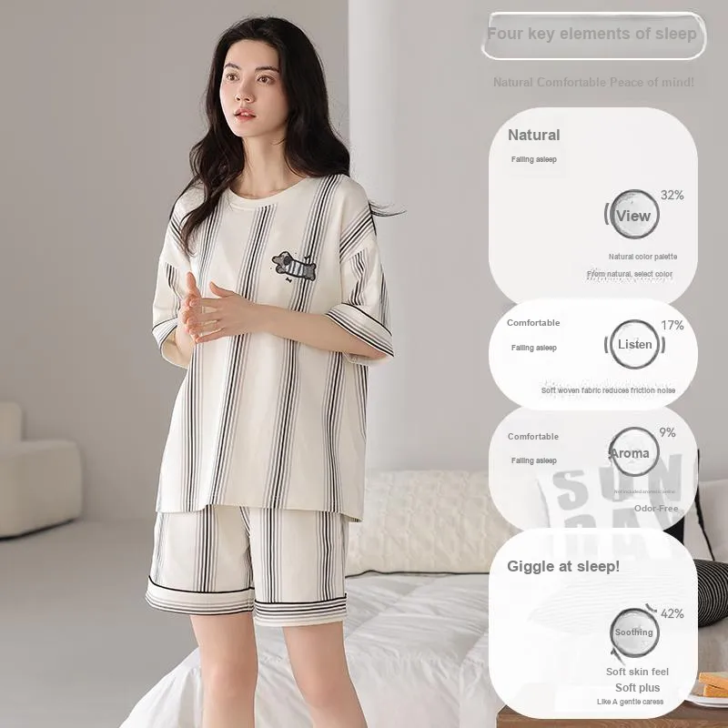 MIIOW Cool One Summer Series Pajama Set Women's White-1