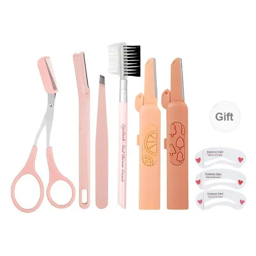 Malian Safety Type Eyebrow Razor Set Eyebrow Clippers & Eyebrow Comb Six Piece Set