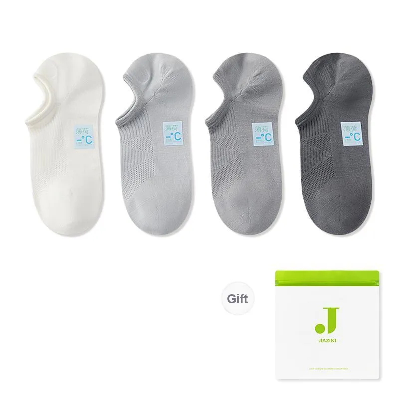 JIAZINI No Show Socks Men's 4 Pack-14