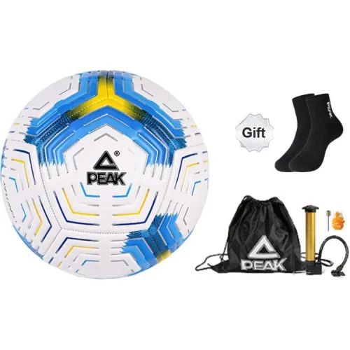 PEAK Size 5 Ball Soccer TPU Machine Stitched Soccer Ball Unisex Blue White
