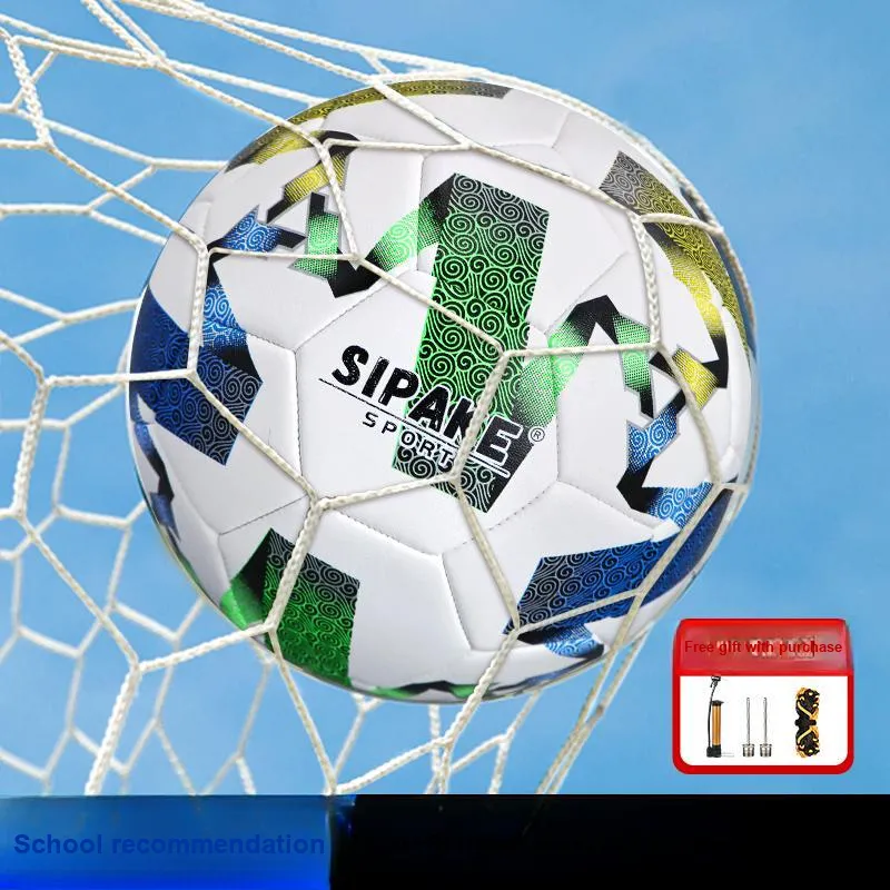 SIPAKESPORT Size 5 Soccer PU Machine Stitched Soccer Ball Unisex White Blue Green Yellow-6