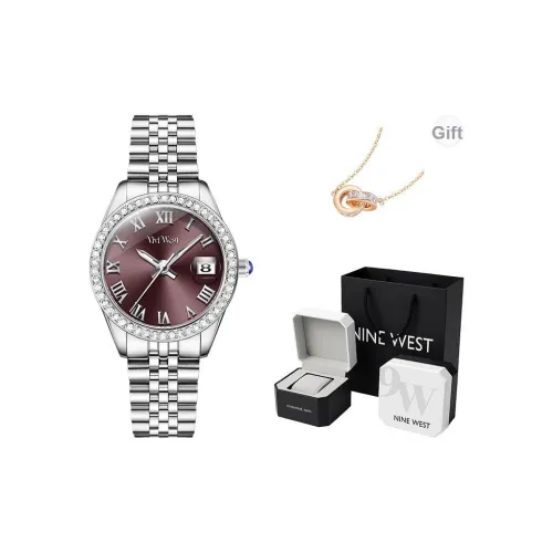 NINE WEST Vivi Кварцевый механизм нержавеющая сталь ремешок для часов женские часы фиолетовый циферблат