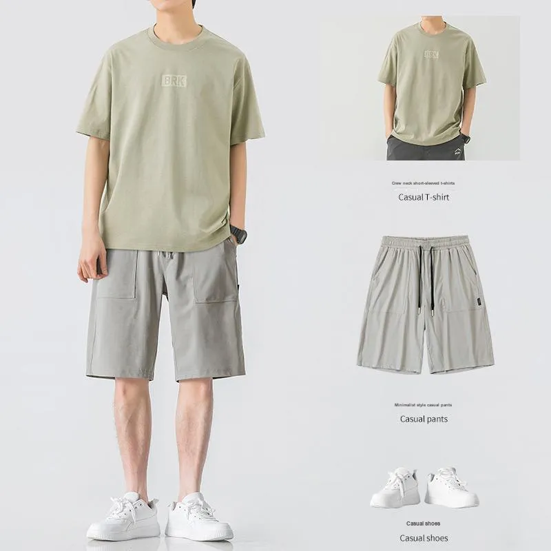 WOOD SOON Casual Mid Length Trendy Men's Knee Length Pants Men's-2