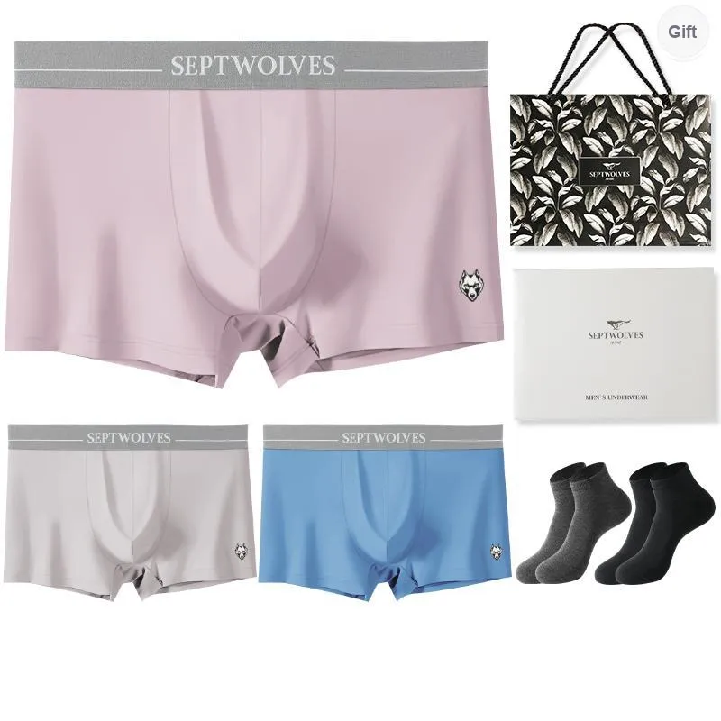 SEPTWOLVES Boxer Shorts Men's Gift Box Set+Shopping Bag-17