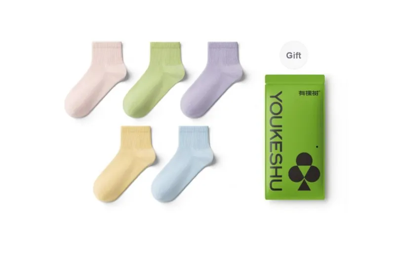 YOUKESHU Mid Calf Socks Women's Shopping Bag 5 Pack-20