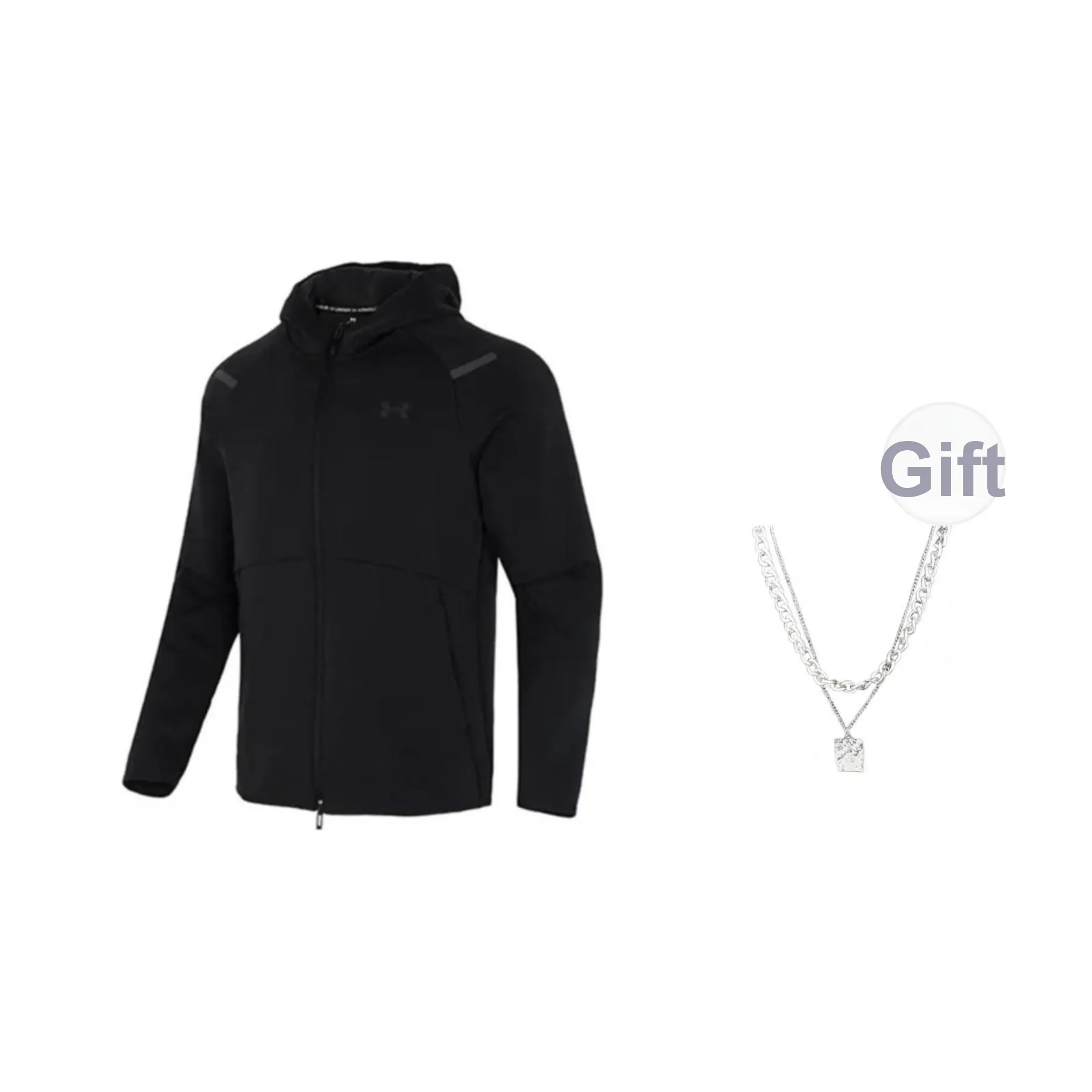 Under Armour Jackets Unisex Black+Comes With Necklace