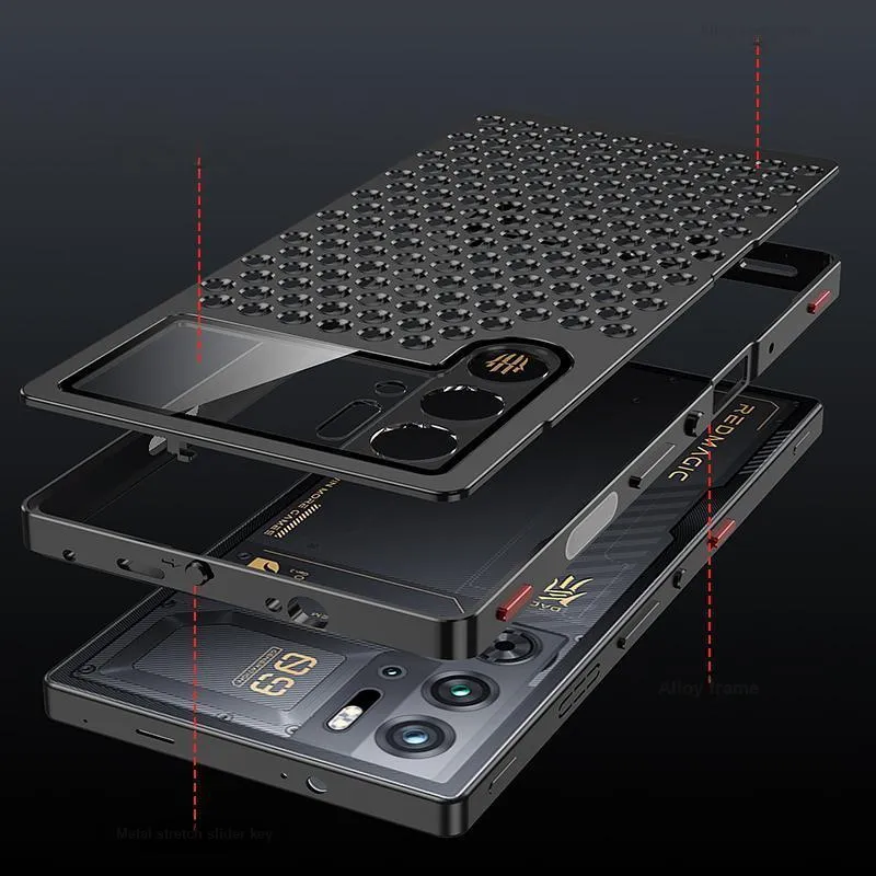 Record Star Metal Frame Aluminum Alloy Protective Cover Phone Cases Compatibility With REDMAGIC 10 Pro Business Formal-5