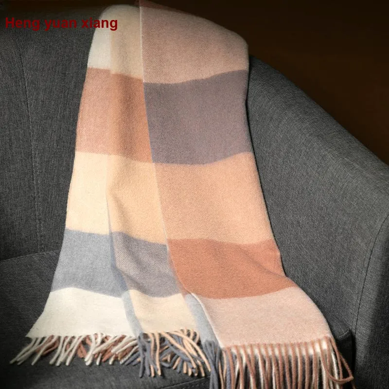 H YXIANG Wool Knit Scarves Women's-3