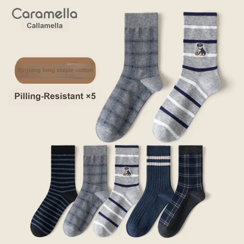 Caramella Mid Calf Socks Men's 5 Pack-12