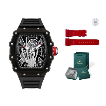 DEESIO Gold Finger Collection Automatic Mechanical Movement Rubber Strap Watch Men's Watches Black Dial