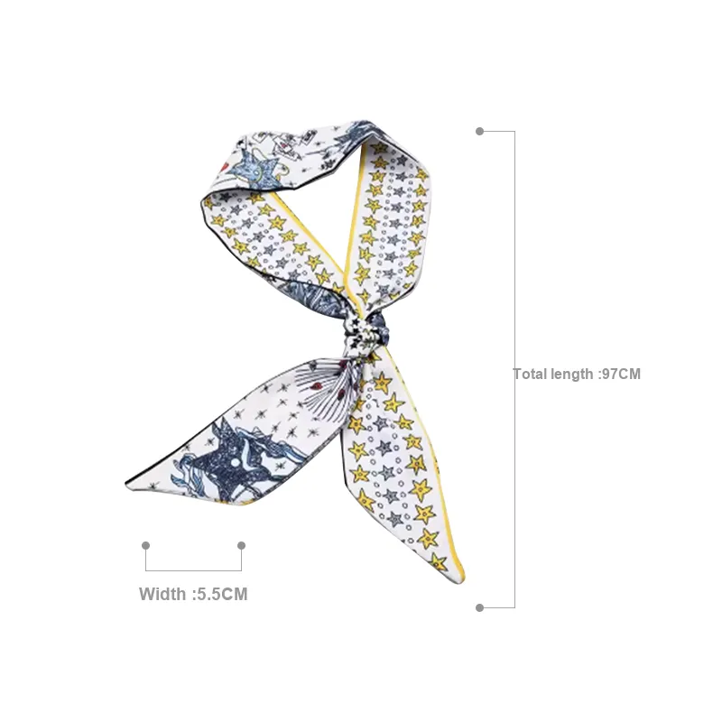 Fabric Silk Scarf Bag Strap Women's Multicolor-6