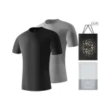 Crew Neck 2 Pack (Black+Heather Gray) 2 Pcs, Great for Mixing and Matching!