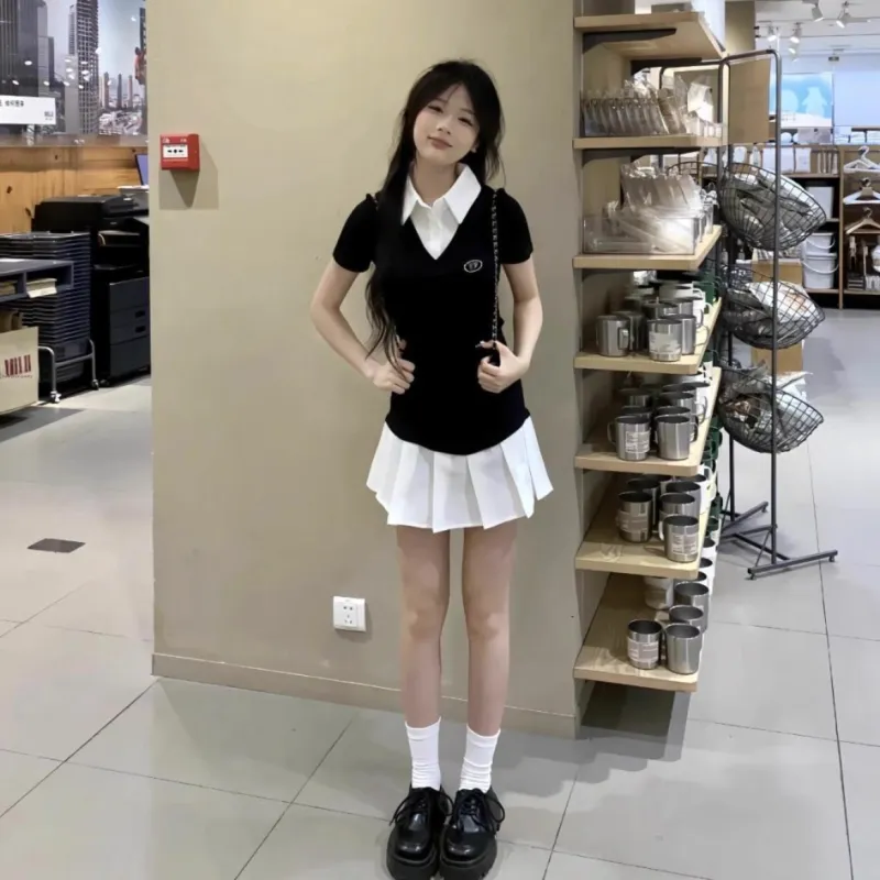 KYKW Short Sleeved Dress Women's Black-2