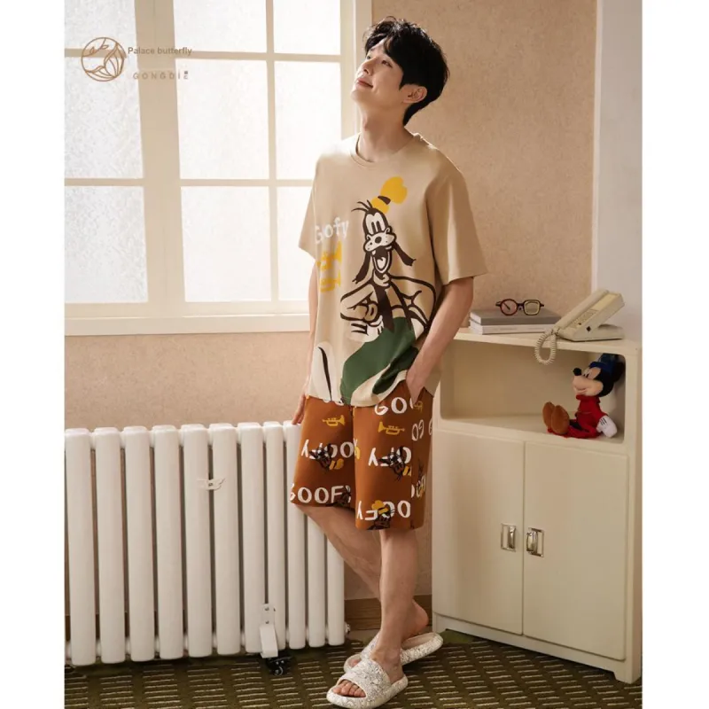 Gongdie x Disney Pajama Set Men's Khaki-3