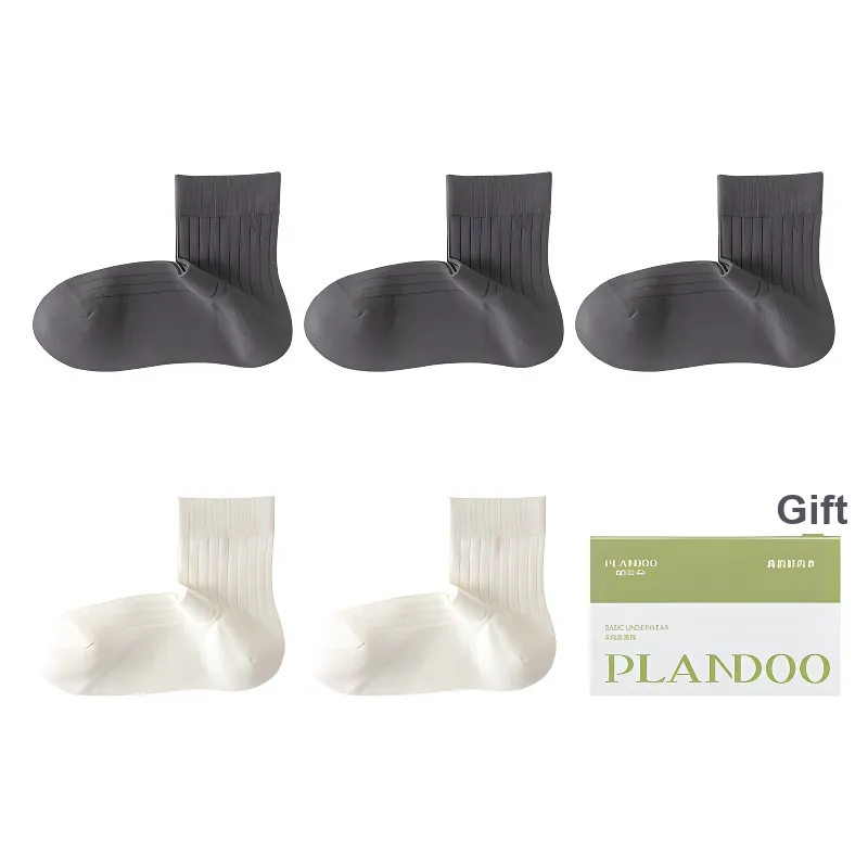 PLANDOO Mid Calf Socks Men's Shopping Bag 5 Pack-16