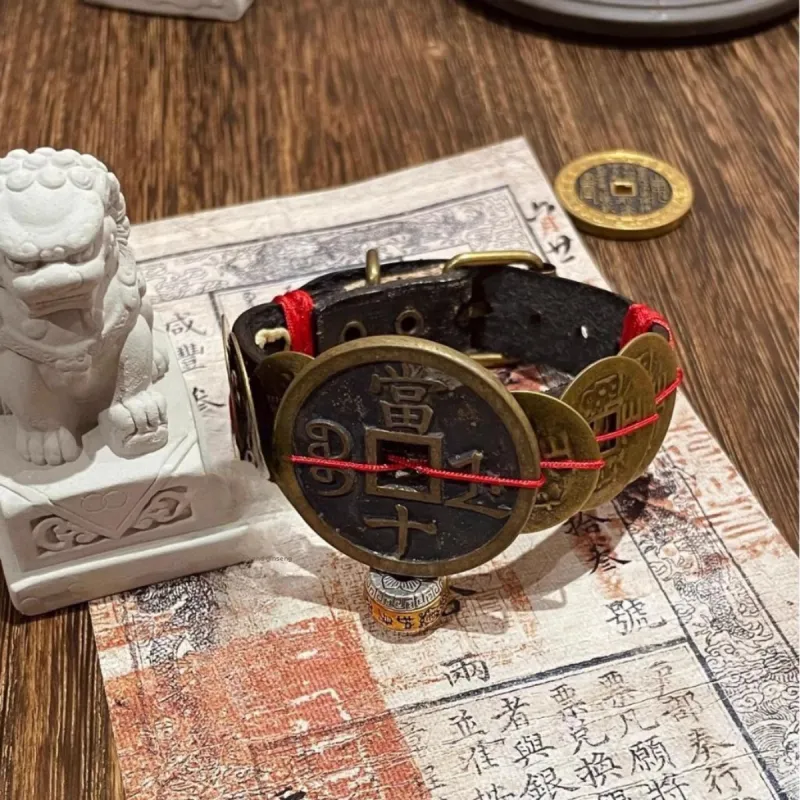 JIBAINANXI Copper Alloy Leather Wristbands Unisex-3
