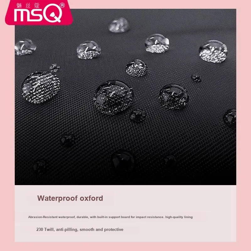MSQ x NANZAILIANMING Large Capacity Portable Pink Bowknot In Elegance Make up Tools Multifunction Combo Bag Travel All-3