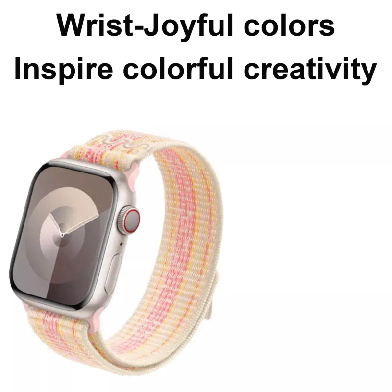 MSSM Apple Watch Series 10/S9/S8/S7/S6/Series SE/Ultra 2 Apple Compatibility Watch Band 240mm Nylon Material-2