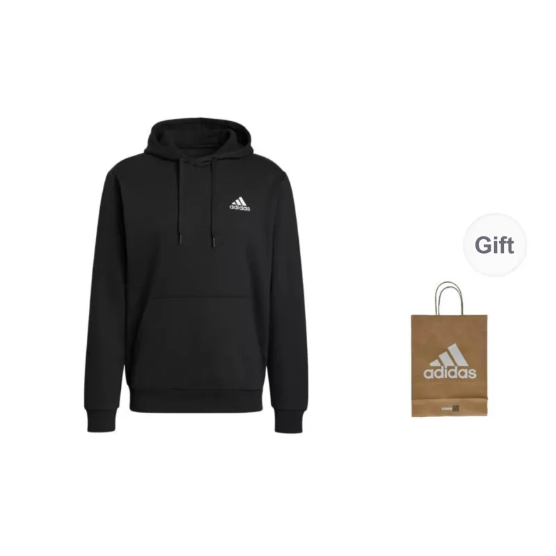 Adidas Sweatshirts Men Black+Shopping Bag-0