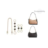 [Gold-Tone Three-Piece Set]Black Camellia 15cm+Camellia 1-Section 2-Pack+Decorative Chain 40cm