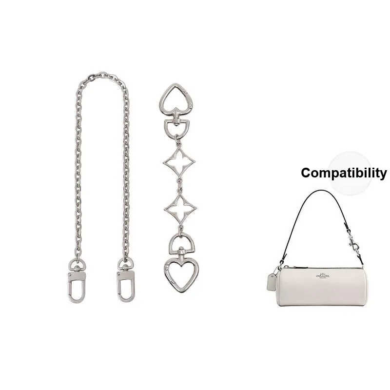 Gloya Metal Bag Accessory Women's White/Gold Tone-8