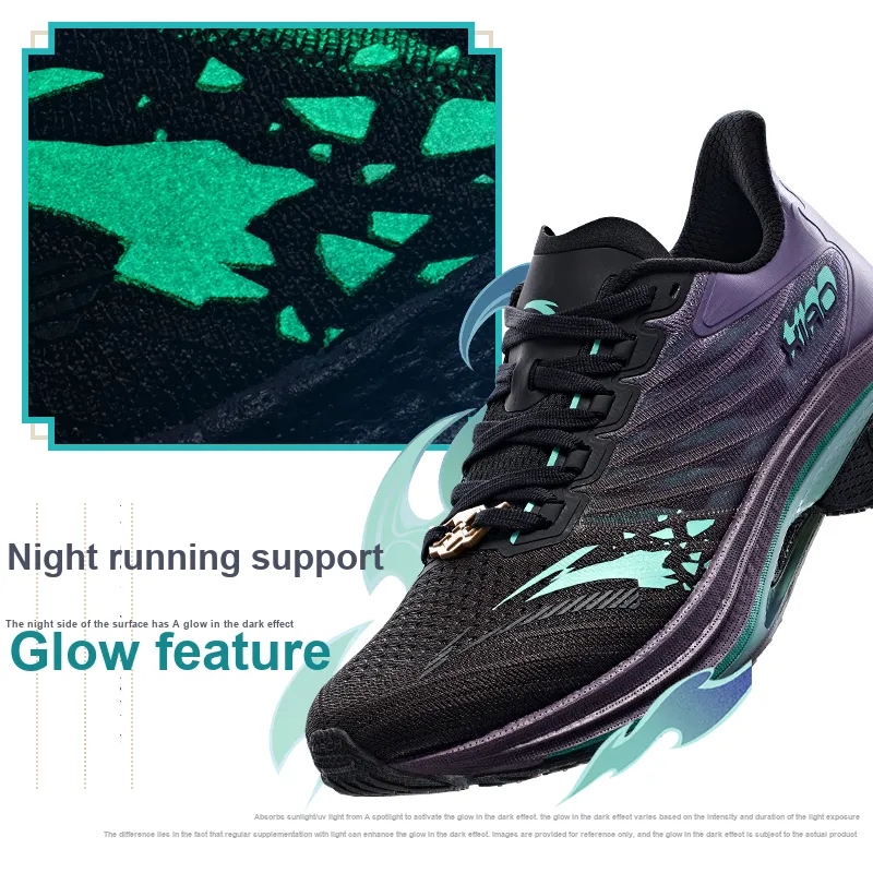 GenShin x Anta MACH 4.0 Anti Slip Wear Resistant Low Top Racing Running Shoes Men's Black Purple-2