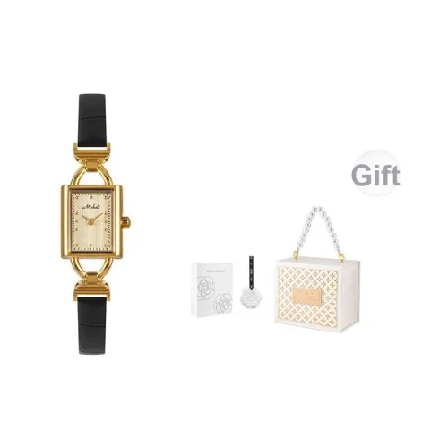 MISHALI Кварцевый механизм натуральная кожа ремешок женские часы золотой циферблат