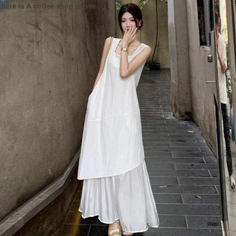 QUIET ANGEL Sleeveless Dress Women's White-4