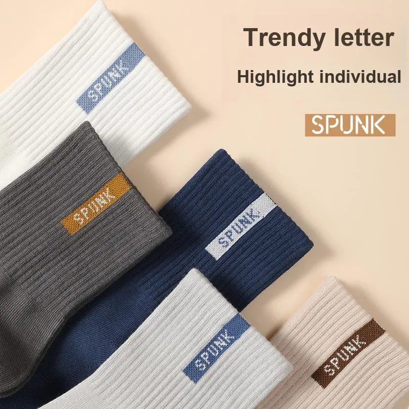 PLANDOO Mid Calf Socks Unisex 5 Pack-13
