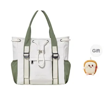 BOSTANTEN Water Repellent Fabric Crossbody Bag, Shoulder Bag Unisex Ecru