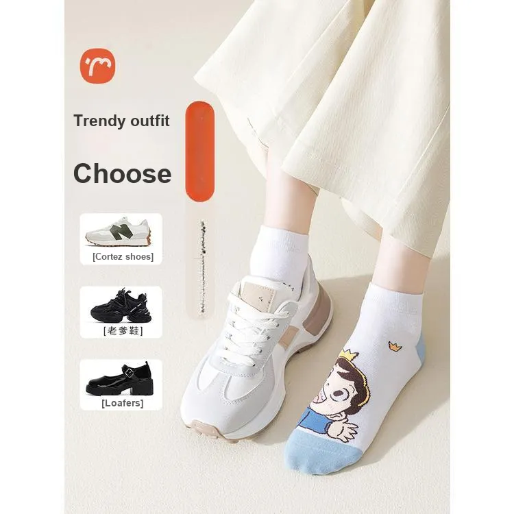 Temooues Ankle Socks Women's 5 Pack Prince Porgy-5