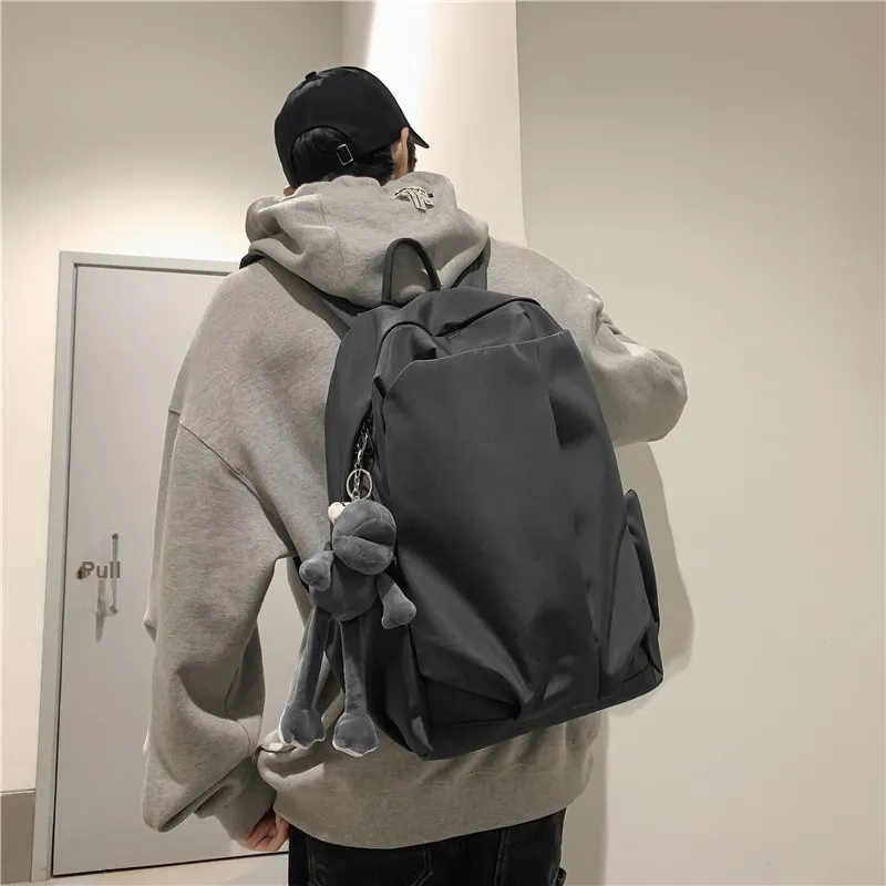 Deli Bear Nylon Backpack Regular Unisex Black/White/Pink/Red/Gray/Green-4