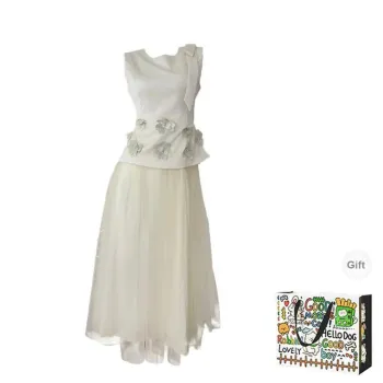 BVODE Sleeveless Dresses Women's White Shopping Bag