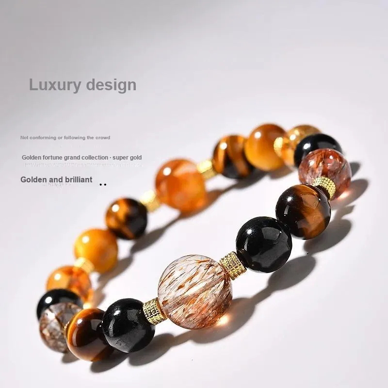 Harf Tiger's Eye Stone Jade Bracelets Unisex-5