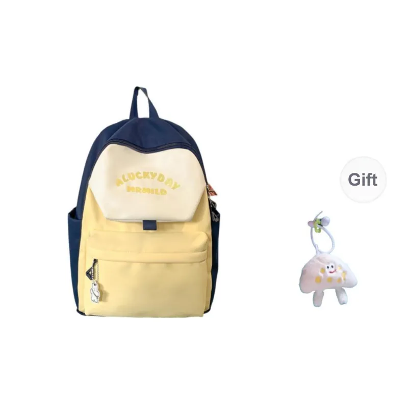 BRABOSTON Nylon Backpack Unisex Coffee & Green/Dark Blue & Yellow/Gray & Light Blue/Pink & Green-4