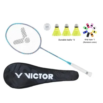 VICTOR Assault TK HMRL Badminton Rackets Offensive Hard Head Entry Level Unisex Single Grip Aqua Blue
