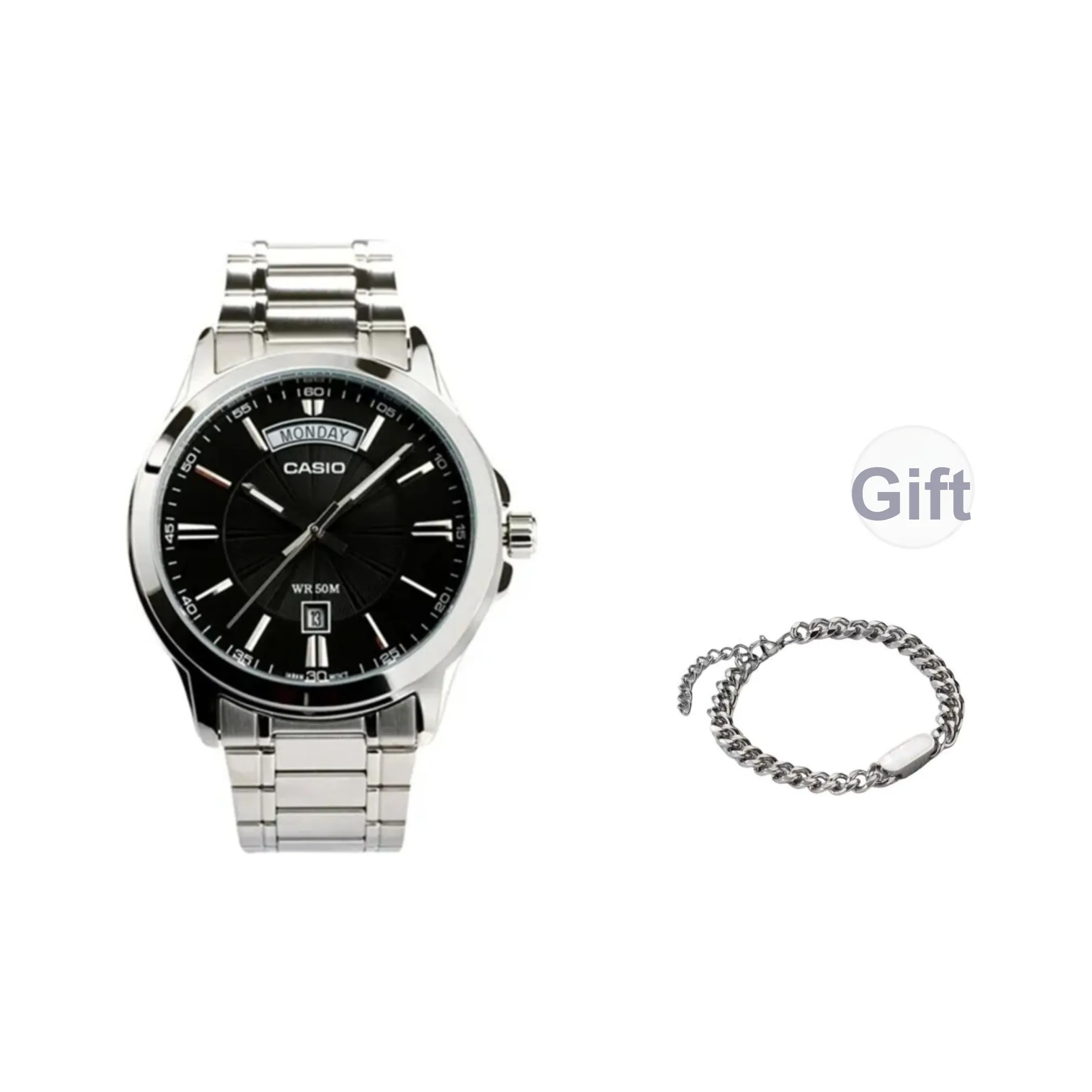 CASIO Кварцевый механизм Часы Мужские Черный циферблат