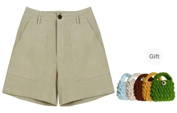 Madgood Casual Shorts Women's Light Khaki Includes Earphone Bag