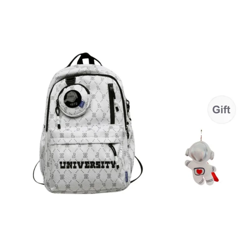 URBAN FOREST Nylon Backpack Unisex White/Gray/Black/Blue/Coffee-0
