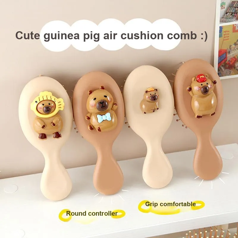 Love Of Wormwood Cute Guinea Pig Air Cushion Comb Compact And Portable Practical And Comfortable-3