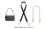 Coach Black 1.1 Wide Plain Weave Gold Buckle Underarm 65cm+Free Decorative Chain 40cm
