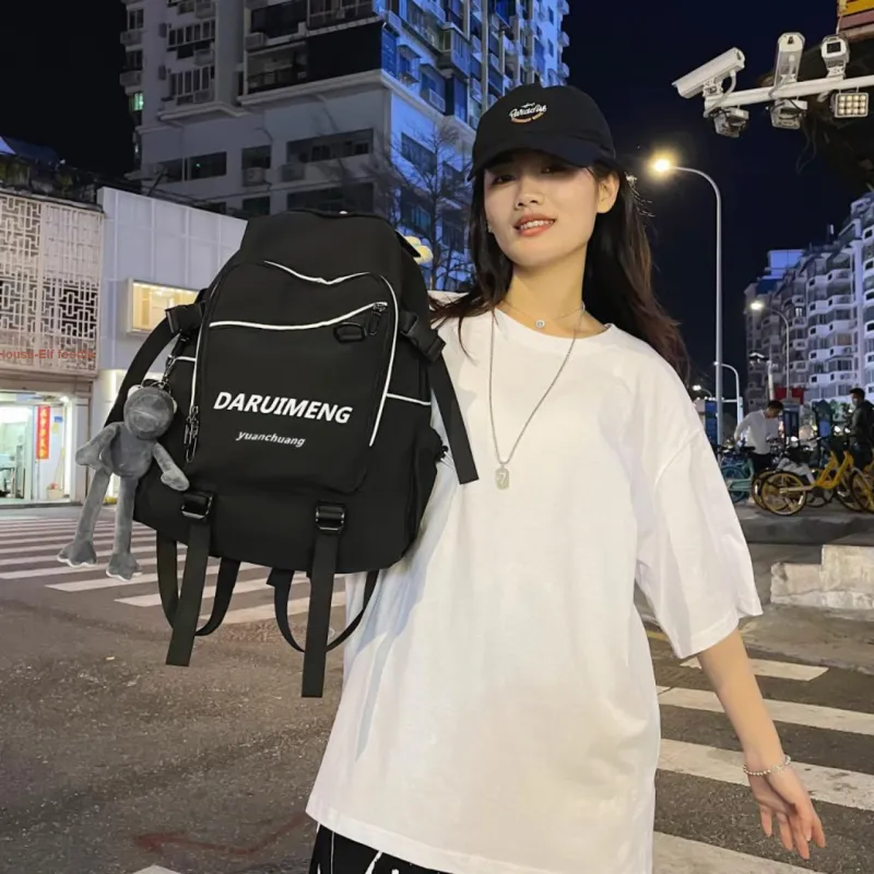 URBAN FOREST Nylon Backpack Unisex Blue/Red/Black/White-15