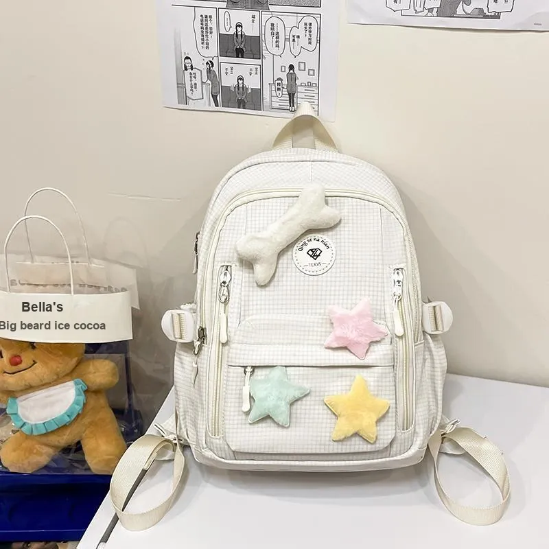 Yalu Nylon Backpack Women's White/Gray/Purple/Green/Yellow-1