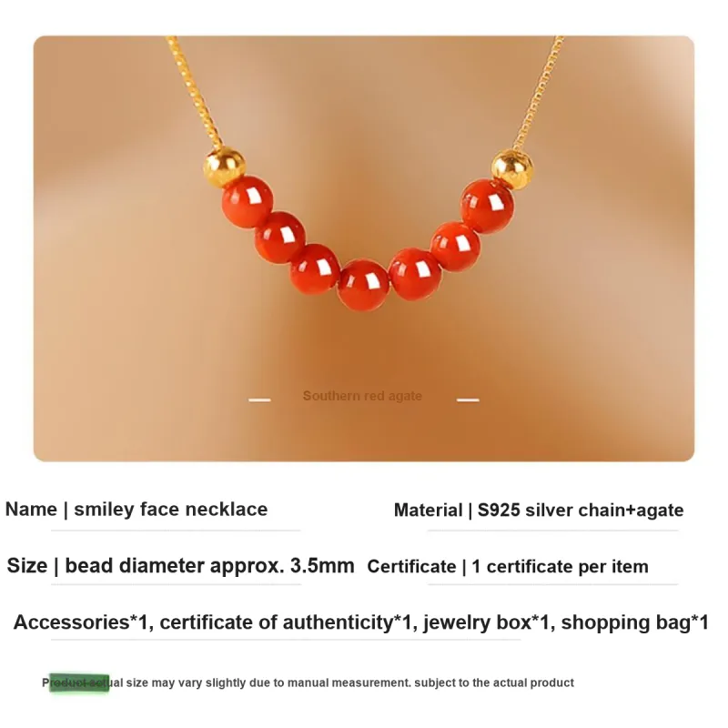 Oriental Jade Southern Red Agate Necklaces Women's-3