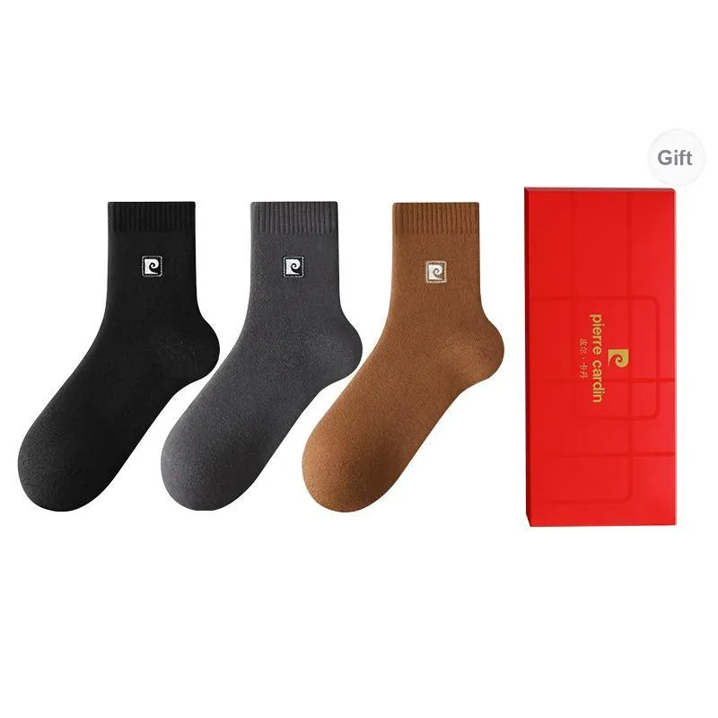 PIERRE CARDIN Mid Calf Socks Men's 3 Pack With Box Included-5