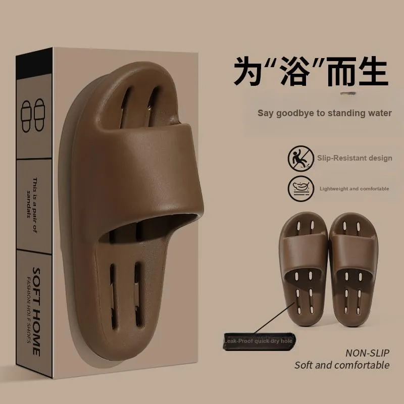 Foot Recreation Summer Bathroom Bathing Anti Slip And Wear Resistant Comfortable Home Slippers, Unisex-12