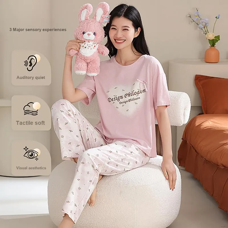 WANANNI Pajama Set Women's Light Pink-1