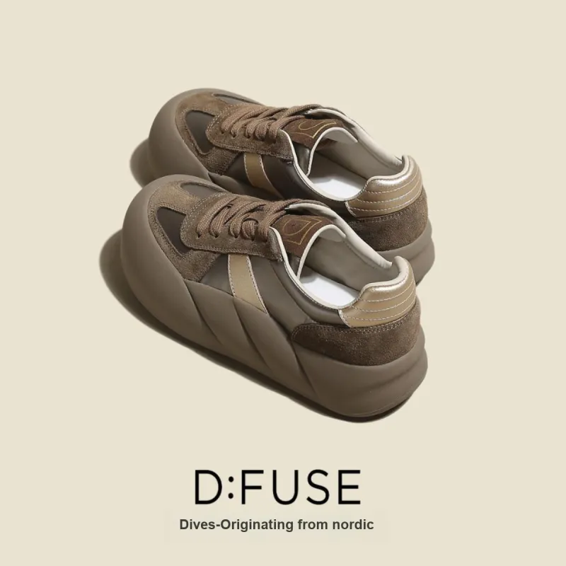 D FUSE SCANDINAVIA Skateboard Shoes Women's Low Top Brown-1