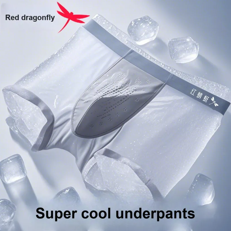 RED DRAGONFLY Ice Silk Panties Men's 3 Pack Gift Box Set-6