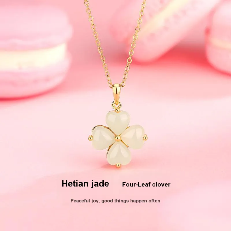 VANA Hetian Jade Necklaces Pale Greenish White Jade Women's-1
